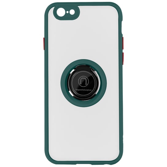 Etui do iPhone 6 i 6S Bi-materiał Metal Ring Support - zielone Avizar