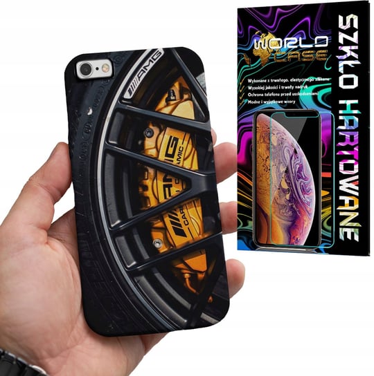 ETUI DO IPHONE 6 PLUS - MERCEDES FELGA AUTO FAN MĘSKIE WZORY SZKŁO WORLD CASE