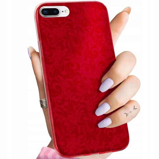 Etui Do Iphone 7 Plus / 8 Plus Wzory Czerwone Serca Róże Obudowa Pokrowiec Apple
