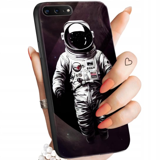 Etui Do Iphone 7 Plus / 8 Plus Wzory Księżyc Astronauta Kosmos Glass +Szkło Hello Case