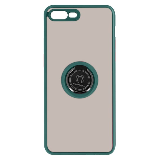 Etui do iPhone 7 Plus i 8 Plus Bi-materiał Metal Ring Support - zielone Avizar