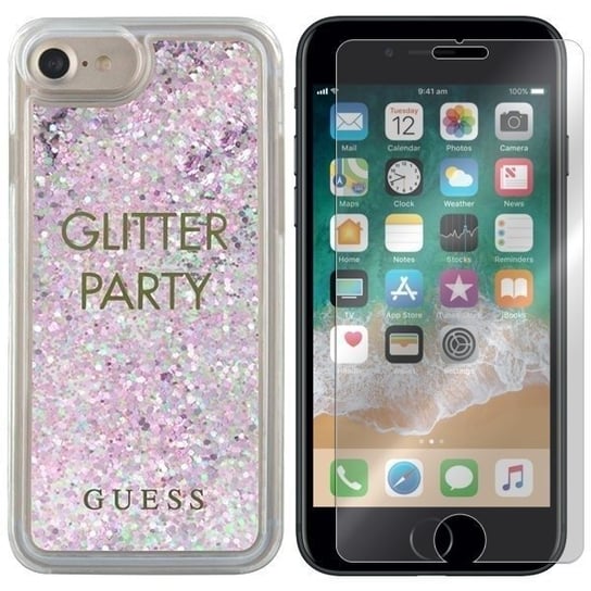 Etui Do Iphone 8 Guess Liquid Glitter Party +Szkło GUESS
