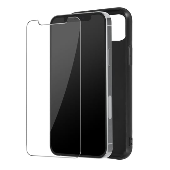 Etui do iPhone'a 12 i 12 Pro Miękkie czarne i szkło hartowane 9H Clear Avizar