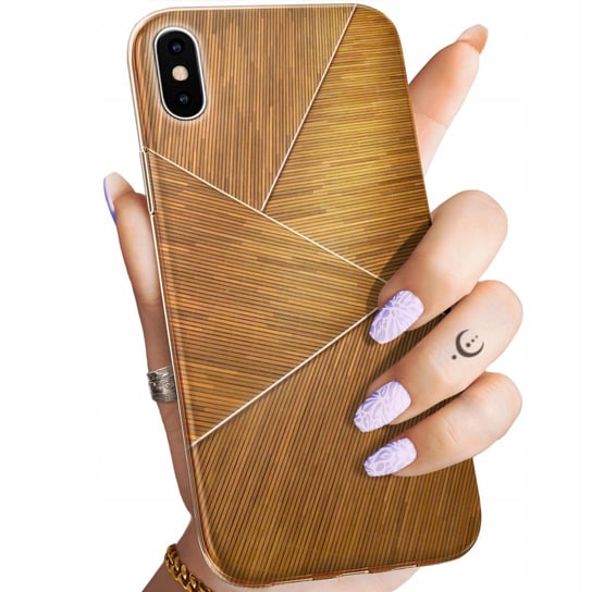 Etui Do Iphone X / Xs Wzory Brązowe Drewniane Brown Obudowa Pokrowiec Case Apple