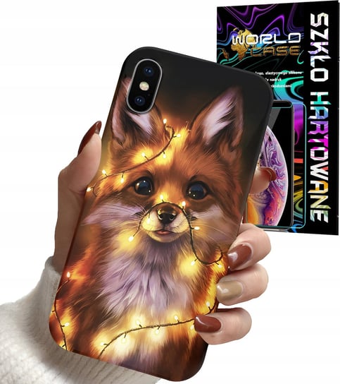 ETUI DO IPHONE X / XS - ZWIERZĘTA MODNE DAMSKIE WZORY + SZKŁO WORLD CASE