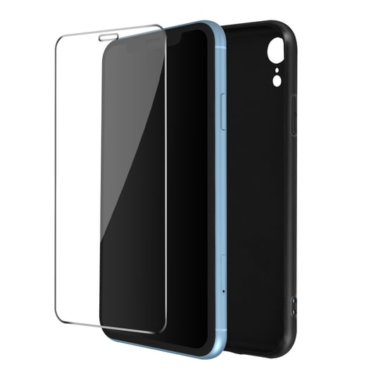 Etui do iPhone XR Soft czarne i szkło hartowane 9H Clear Avizar