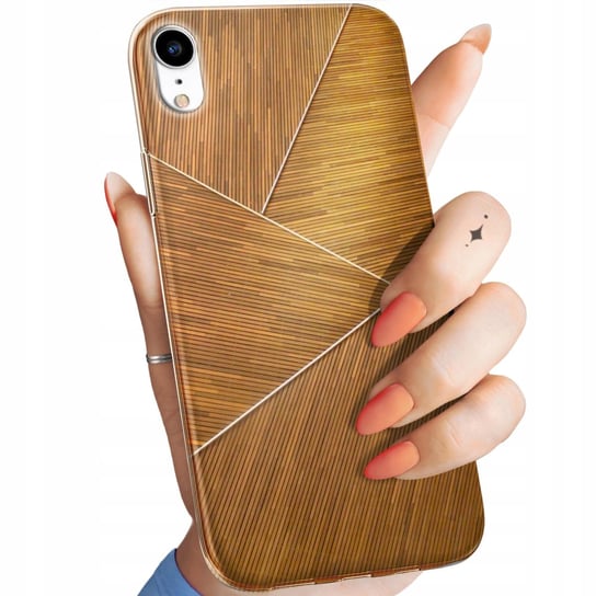 Etui Do Iphone Xr Wzory Brązowe Drewniane Brown Obudowa Pokrowiec Case Apple