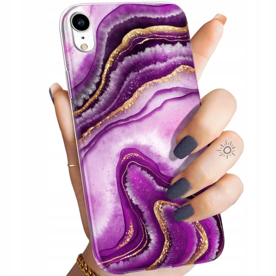 Etui Do Iphone Xr Wzory Różowy Marmur Purpura Róż Marmur Obudowa Pokrowiec Apple