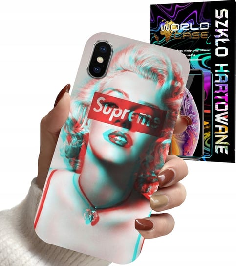 ETUI DO IPHONE XS MAX - Monroe MODNE KOBIECE WZORY + SZKŁO WORLD CASE