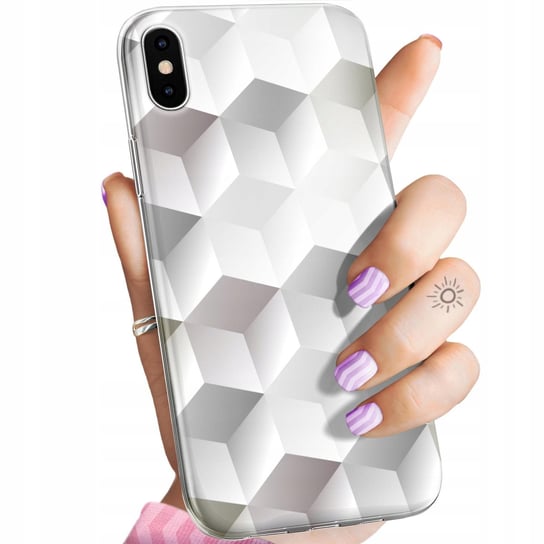 Etui Do Iphone Xs Max Wzory 3D Geometryczne Iluzja Obudowa Pokrowiec Case Apple
