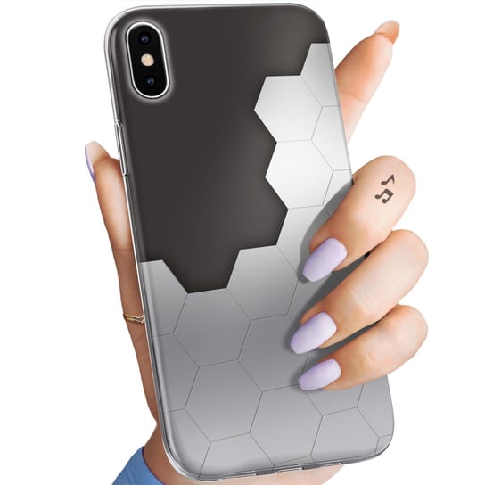 Etui Do Iphone Xs Max Wzory Szare Metallic Grey Obudowa Pokrowiec Case Apple