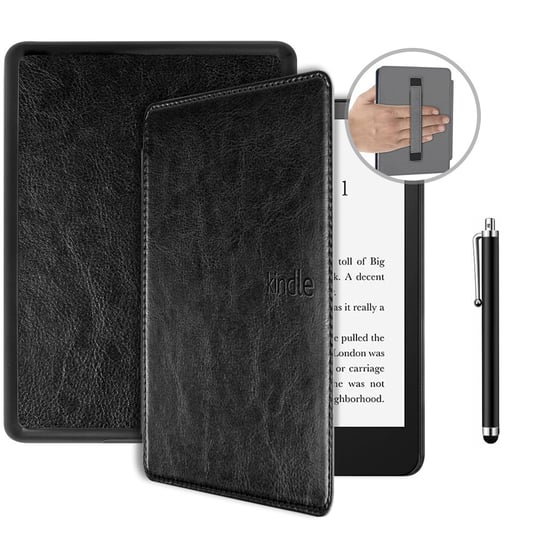 etui do Kindle Paperwhite 5 6.8" - SKÓRZANE CZARNY + RYSIK AllTabCases