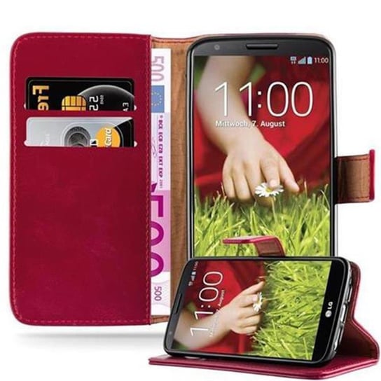 Etui Do LG G2 w Pokrowiec CZERWONE WINO Magnet Obudowa Ochronny Case Cover Cadorabo Cadorabo