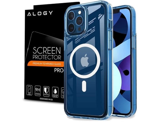 Etui do MagSafe Ultra Slim Alogy do ładowarek Qi do iPhone 12/ Pro Przezroczyste + Szkło Apple