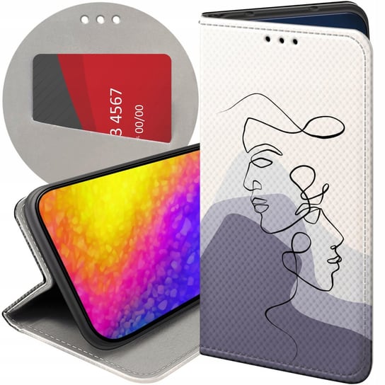 ETUI DO MOTO E20 / E30 / E40 WZORY CONTINUOUS LINE-ART KRESKA LINIE FUTERAŁ Motorola