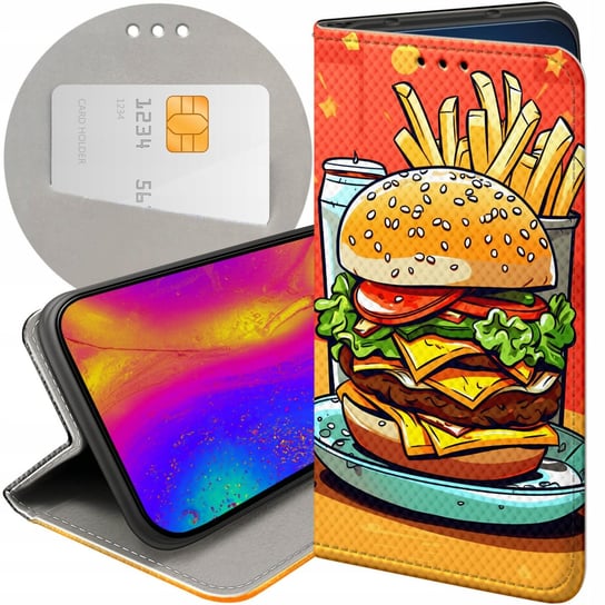 Etui Do Moto E20 / E30 / E40 Wzory Hamburger Burgery Fast-Food Jedzenie Motorola
