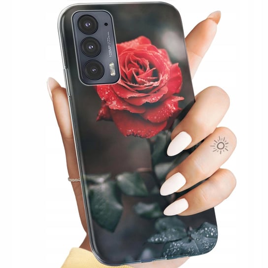 Etui Do Moto Edge 20 5G Wzory Róża Z Różą Rose Obudowa Pokrowiec Case Motorola