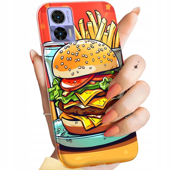 Etui Do Motorola Edge 30 Neo / 30 Lite Wzory Hamburger Burgery Fast-Food Motorola