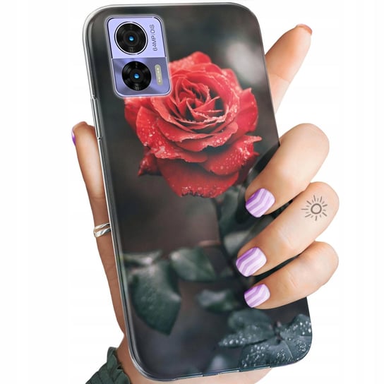 Etui Do Motorola Edge 30 Neo / 30 Lite Wzory Róża Z Różą Rose Obudowa Case Motorola