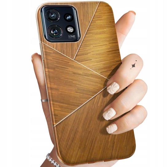 Etui Do Motorola Edge 40 Pro Wzory Brązowe Drewniane Brown Obudowa Case Motorola