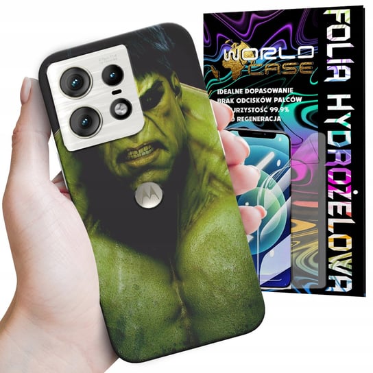 ETUI DO MOTOROLA EDGE 50 PRO - HULK AVENGERS SPIDERMAN MARVEL + FOLIA WORLD CASE