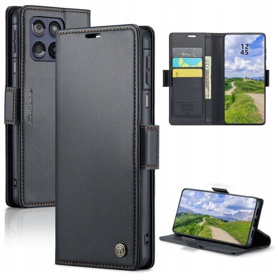 Etui do Motorola Edge 60 5G / Fusion 5G SKÓRZANE Z BLOKOWANIEM RFID CaseMe