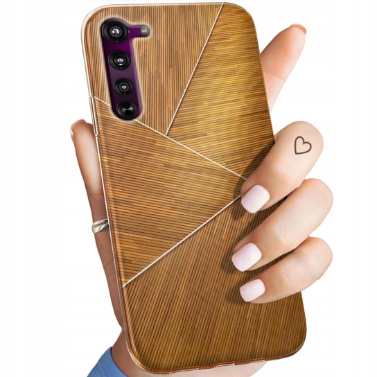 Etui Do Motorola Edge Wzory Brązowe Drewniane Brown Obudowa Pokrowiec Case Motorola