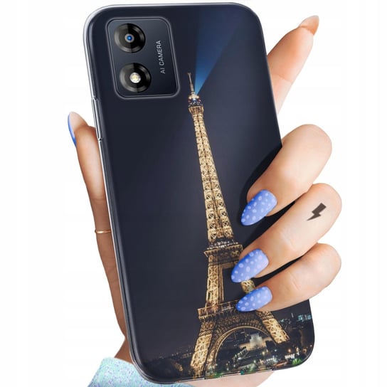 Etui Do Motorola Moto E13 Wzory Paryż Francja Eiffel Obudowa Pokrowiec Case Motorola