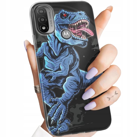 Etui Do Motorola Moto E20 Wzory Dinozaury Reptilia Prehistoryczne Obudowa Motorola