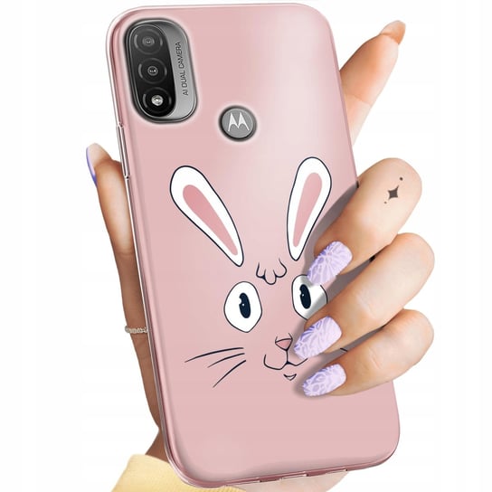 Etui Do Motorola Moto E20 Wzory Królik Zając Bunny Obudowa Pokrowiec Case Motorola