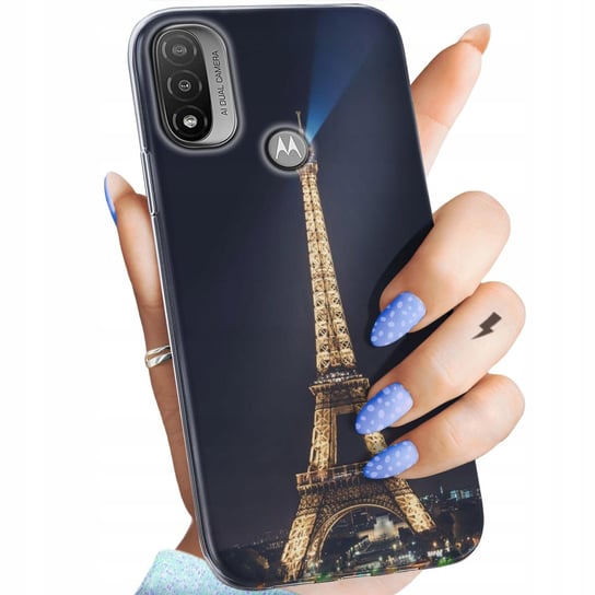 Etui Do Motorola Moto E20 Wzory Paryż Francja Eiffel Obudowa Pokrowiec Case Motorola