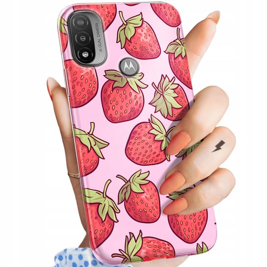 Etui Do Motorola Moto E20 Wzory Truskawki Poziomki Owoce Obudowa Pokrowiec Motorola