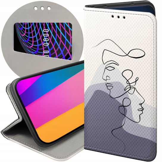 ETUI DO MOTOROLA MOTO E22 / E22I WZORY CONTINUOUS LINE-ART KRESKA LINIE Motorola