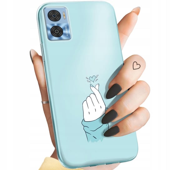 Etui Do Motorola Moto E22 / E22I Wzory Niebieskie Blue Blau Obudowa Case Motorola