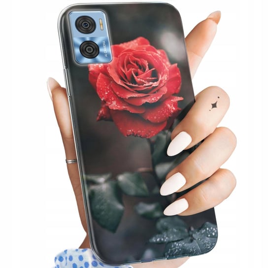 Etui Do Motorola Moto E22 / E22I Wzory Róża Z Różą Rose Obudowa Pokrowiec Motorola