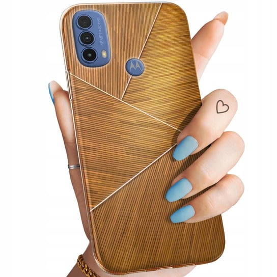 Etui Do Motorola Moto E30 / E40 Wzory Brązowe Drewniane Brown Obudowa Case Motorola