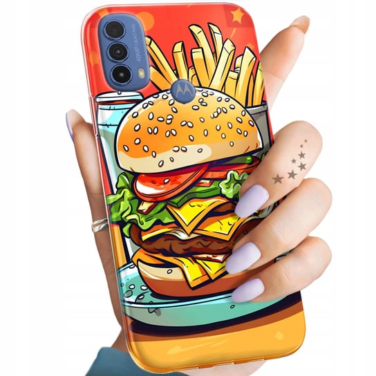 Etui Do Motorola Moto E30 / E40 Wzory Hamburger Burgery Fast-Food Jedzenie Motorola