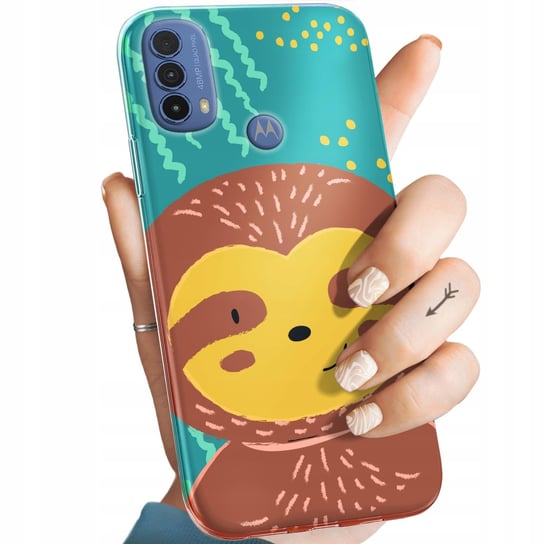 ETUI DO MOTOROLA MOTO E30 / E40 WZORY LENIWIEC ŚMIESZNE WEWNĘTRZNE ZWIERZĘ Motorola