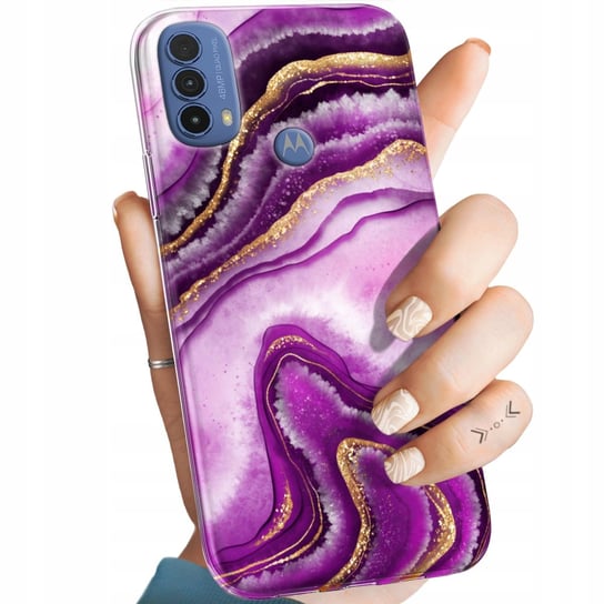 Etui Do Motorola Moto E30 / E40 Wzory Różowy Marmur Purpura Róż Marmur Case Motorola