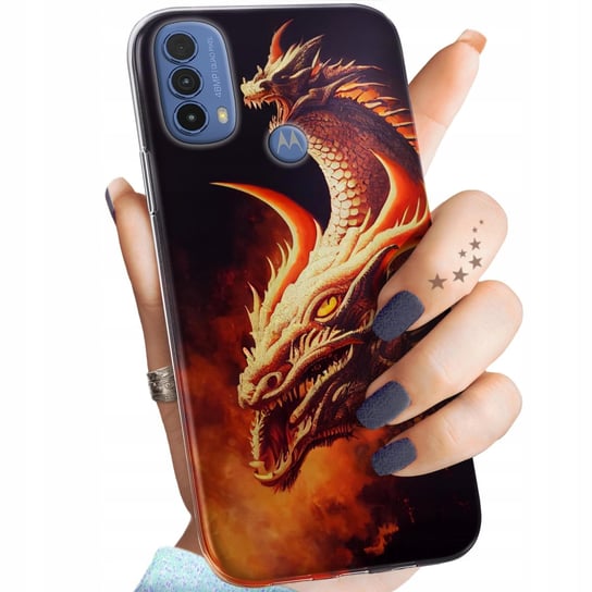 Etui Do Motorola Moto E30 / E40 Wzory Smoki Dragon Taniec Smoków Obudowa Motorola