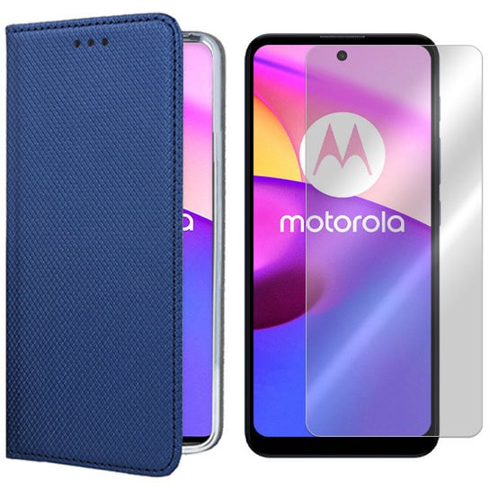 Etui Do Motorola Moto E30 Pokrowiec Magnet + Szkło VegaCom