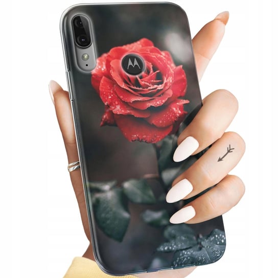 Etui Do Motorola Moto E6 Plus Wzory Róża Z Różą Rose Obudowa Pokrowiec Case Motorola