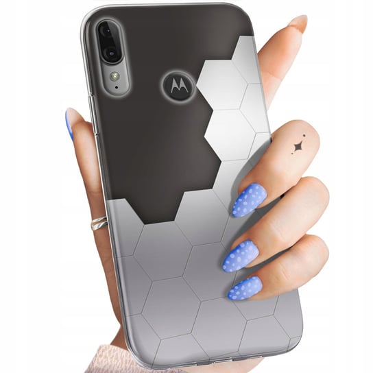 Etui Do Motorola Moto E6 Plus Wzory Szare Metallic Grey Obudowa Pokrowiec Motorola