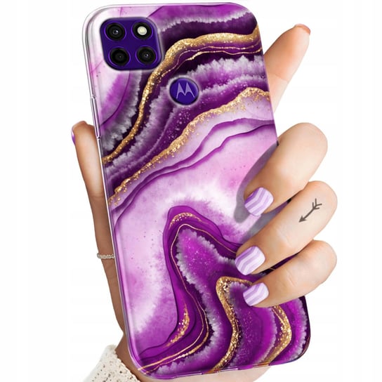 Etui Do Motorola Moto E7 Plus Wzory Różowy Marmur Purpura Róż Marmur Case Motorola