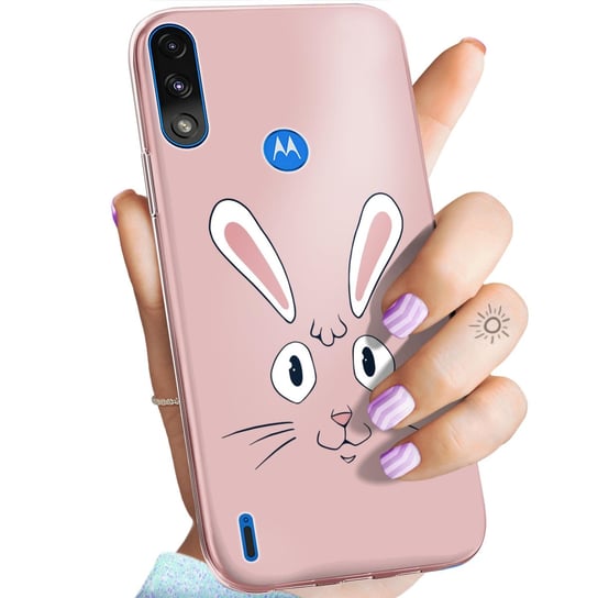 Etui Do Motorola Moto E7 Power Wzory Królik Zając Bunny Obudowa Pokrowiec Motorola