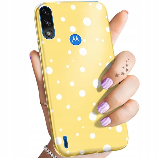 ETUI DO MOTOROLA MOTO E7 POWER WZORY KROPKI GROCHY BOKEH DOTS OBUDOWA CASE Motorola