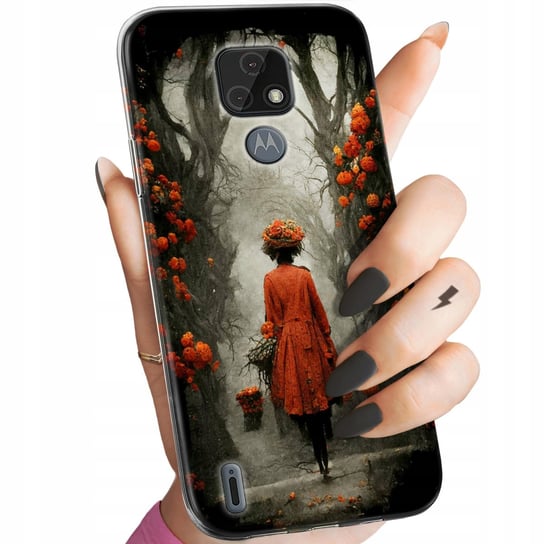 Etui Do Motorola Moto E7 Wzory Jesień Liście Autumn Obudowa Pokrowiec Case Motorola