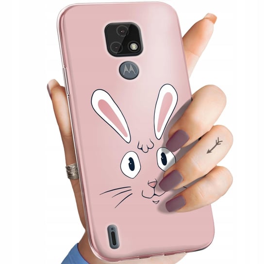 Etui Do Motorola Moto E7 Wzory Królik Zając Bunny Obudowa Pokrowiec Case Motorola