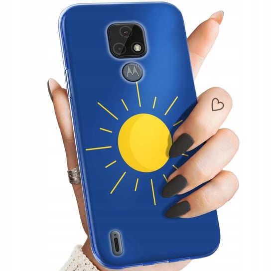 Etui Do Motorola Moto E7 Wzory Słońce Planety Sun Obudowa Pokrowiec Case Motorola