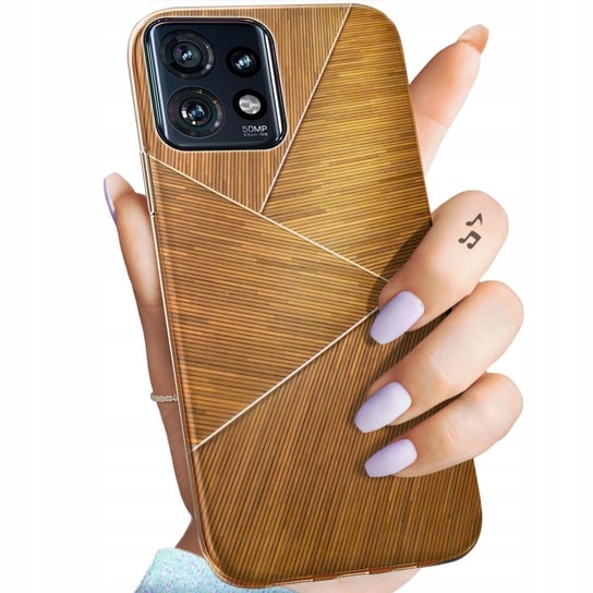 Etui Do Motorola Moto Edge 40 Wzory Brązowe Drewniane Brown Obudowa Case Motorola